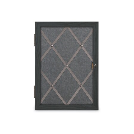 United Visual Products Sliding Door 16" Wood Framed Display Cas, UVDC1649-OAK-DBURGU UVDC1649-OAK-DBURGU